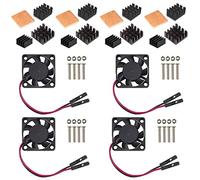 Easycargo Raspberry Pi Ventilador Disipador calor para enfriar Raspberry Pi 3B +, 3B, Pi 2, Pi Modelo B + (Negro 4-pack)