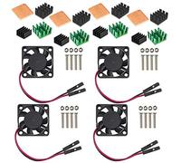 Easycargo Raspberry Pi Ventilador Disipador Calor para Enfriar Raspberry Pi 3B +, 3B, Pi 2, Pi Modelo B + (Verde 4-Pack)