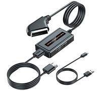 EASYCEL Convertidor de euroconector macho a HDMI para DVD/STB/Sky con salida euroconector hembra, soporta relación de aspecto 4:3/16:9 e interruptor de resolución 720P/1080P, adaptador HDMI con cable