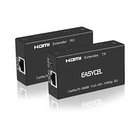 EASYCEL Extensor HDMI de 60 m (transmisor y receptor) a través de un solo cable RJ45 Cat5e Cat6 Cat7 de hasta 60 m de longitud, soporta 1080p 3D HDCP EDID para PC/portátil, DVD, Sky, PS3, PS4, cámara