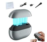 Easyclip - Cortaúñas inteligente 3 en 1, fácil de enganchar, con luz LED, almacenamiento y pulido de restos de uñas, para personas mayores, niños (gris)