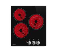 Easycook 45cm Placa Vitrocerámica 3 Fuegos Negro