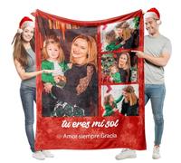 Easycosy Manta Personalizada Navidad, Manta para Sofá con Tu Foto, Manta de Franela Disponible en Tallas y Espesores, Ultra Suave, Regalos Originales para Mujer, Pareja, 100% Microfibra
