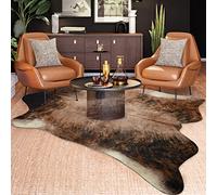 Easycozy Alfombra de piel sintética de vaca con estampado de vaca, 15 x 180 cm, cama elástica gruesa para dormitorio, sala de estar, hogar, oficina, decoración occidental