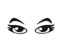 easydruck24de 2 pegatinas ojos mujer pestañas aspirador 4 x 5 cm - kfz543 | Par de adhesivos femeninos para robot, coche, cortacésped o fregasuelos, resistentes a la intemperie con laminado UV