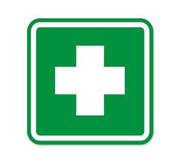 easydruck24de - Adhesivo de botiquín de primeros auxilios,10 x 10 cm, código de artículo hin_101