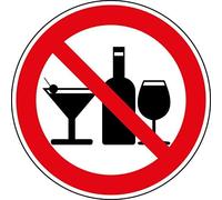 easydruck24de pegatina bebidas alcohólicas prohibidas I Ø 9,5 cm I etiqueta advertencia prohibición de alcohol I hin091