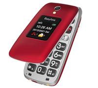 Easyfone Prime-A1 Pro 4G gsm Teléfono Móvil para Mayores con Tapa y Teclas Grandes, Telefono Fácil de Usar para Ancianos con Botón SOS y Base de Carga (Rojo)