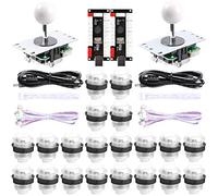 Easyget - Kit de 2 ledes para Armadura, codificador USB de Cero retardo + 2 joysticks + 20 Botones LED de Arcade para PC, Windows, MAME, Raspberry Pi Arcade