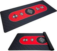 EasyGO Almohadilla de mesa de póquer, para estilo Texas Holdem Casino, rectangular de 78 x 36 pulgadas, tapete plegable portátil de goma, profesional, 3 capas, incluye bolsa de transporte, 72 negro