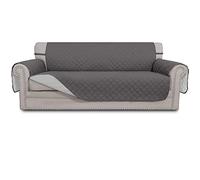 Easygoing Funda de sofá Reversible de Gran tamaño Resistente al Agua con Varillas de Espuma Correas elásticas Protector de Muebles para Mascotas niños y Perros (sofá de Gran tamaño Gris Gris Claro)