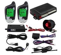 EASYGUARD EC203 - Sistema de alarma universal de 2 vías para coche con entrada sin llave y pantalla LCD, sensor ultrasónico y sensor de choque CC 12 V