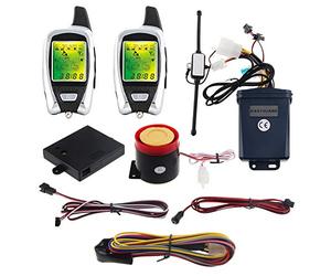 EASYGUARD EM209 Sistema de Alarma de 2 vías para Motocicleta Remoto microondas Motor de Arranque Sensor Pantalla LCD Colorida Sensor de proximidad de Choque DC12V versión Universal