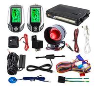 EASYGUARD Sistema de alarma de coche EC204 de 2 vías con entrada pasiva sin llave PKE, pantalla LCD recargable y advertencia de choque DC12V