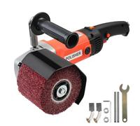 Easyhomie Máquina de satén con cepillo de rodillo de lijado de grano 80, lijadora de cepillos multifuncional con velocidad ajustable, ideal para pulir, lijar y limpiar