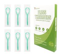 EasyHonor Enhebradores dentales de hilo dental para frenos, puentes e implantes, verde, 210 unidades (paquete de 6)