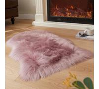 EasyJoy Alfombra de piel sintética ultra suave y esponjosa, para silla, para dormitorio, suelo, sofá, sala de estar (2 x 3 pies, piel de oveja, morado claro)