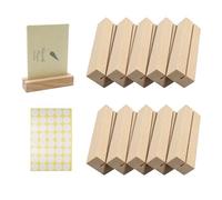 EASYKEENECOM 10 soportes para tarjetas de madera, robustos soportes para tarjetas de mesa, madera de haya, para correos, fotos, notas, calendarios, menús, decoración de mesa elegante para cumpleaños,
