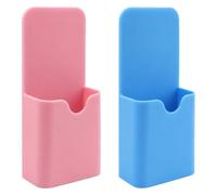EASYKEENECOM 2 piezas Portalápices Magnético, Portalapices Magnetico para Pizarra, Soporte de Magnético para Frigorífico, Taquillas, Superficie Magnética (Rosa & Azul)