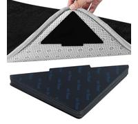 EASYKEENECOM 22 alfombrillas antideslizantes negras, 28 x 14 cm, 2 mm, triangulares, lavables, reutilizables, para suelos de madera dura, alfombras y esteras