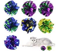 EASYKEENECOM 22 bolas crujientes interactivas para gatos, bolas crujientes interactivas para gatos, bolas de juguete para gatos coloridos, 5 colores, bola arrugada con sonido gatito juguete
