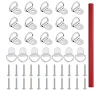 EASYKEENECOM 22 unidades de anillos de amarre de acero inoxidable en D para remolques, anillos de amarre con 22 tornillos para asegurar la carga en coches, kayak y remolques