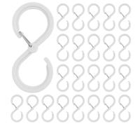 EASYKEENECOM 26 ganchos en forma de S, ganchos para colgar, anticaída, ganchos con hebilla de seguridad para barra de ropa, ganchos en S, pequeños para cocina, baño, dormitorio, oficina, jardín
