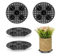 EASYKEENECOM 4 Piezas Almohadillas Malla Plantas Maceta Soporte - Rejilla De Drenaje Redondas PláStico para BonsáI Interior, Jardinera Exterior, Proteger El Suelo, 20cm