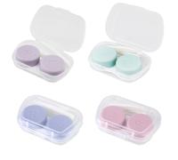 EASYKEENECOM 4 unidades de estuche para lentes de contacto portátil para viajes, ojos izquierdo y derecho, soporte para lentes de contacto con caja de almacenamiento, recipiente para lentes de