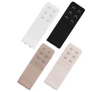 EASYKEENECOM 4 unidades de extensores de sujetador para mujer, 3 ganchos, 2 filas, ropa interior elástica, hebilla de extensión, accesorios para embarazadas y cómodo sujetador elástico para mujer,