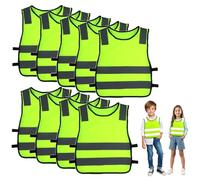 EASYKEENECOM 9 piezas Chaleco reflectante para niños, chaleco de seguridad para niños, chalecos reflectantes para niños, chaleco reflectante para el tráfico por carretera, protección para niños y