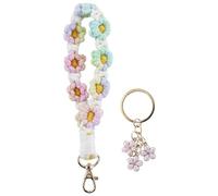 EASYKEENECOM Llavero cinta macramé llavero corto llavero colgante niña regalo para mujeres, Colors, 1