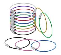 EASYKEENECOM Llavero de cuerda de alambre, 63 unidades, llaveros grandes, acero inoxidable, revestimiento de nailon, llaveros multicolor para etiquetas de equipaje, linternas, identificadores de