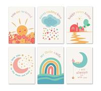 EasyLife Póster educativo ABC para habitación infantil, diseño de dibujos animados, imagen de arco iris, póster para decoración de habitación de bebé, imagen sin marco (21 x 30 cm, A4), set3