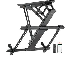 EasyLife Soporte de Techo para TV Eléctrico y Giratorio + Integración Smart Home, Soporte VESA hasta 400×400 para TV LCD/OLED, Monitor, Pantalla, Smartboard, 23-55 Pulgadas + 30 kg - Blanco