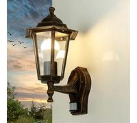 Easylight Aplique de exterior PARIS con detector de movimiento color cobre antiguo Lámpara de pared con sensor regulable IP44 Farolilla ideal para jardín