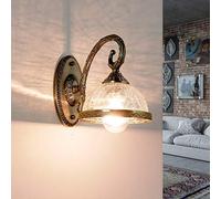 Easylight Aplique de pared Art Nouveau metal antiguo y vidrio elegante clásico E14 para salón dormitorio pasillo lámpara de pared interior