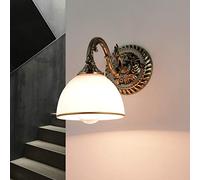 Aplique de pared Art Nouveau metal antiguo y vidrio elegante clásico E27 lámpara de pared interior para sala de estar dormitorio y pasillo