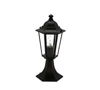 Easylight Lámpara de camino aluminio cristal negro IP44 Camino terraza H:40 cm E27 Lámpara de pie rústica nostálgica para exterior PARIS