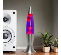 Easylight Lámpara de lava Angelina vintage con cera roja y líquido morado G9 incl. Lámpara de sobremesa de diseño retro de 40 cm ideal para el salón