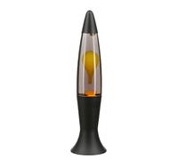 Easylight Lámpara de lava negro gris amarillo diseño retro 40 cm alto ROXY lámpara de sobremesa dormitorio salón
