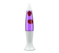 Easylight Lámpara de lava vidrio aluminio blanco púrpura rojo juvenil sala de estar H:40 cm G9 incluido atmosférica retro lámpara de mesa sala de fiestas ROXY