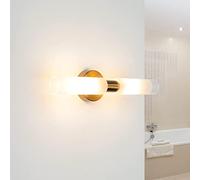 Easylight Lámpara de pared para espejo metal vidrio latón 2xG9 W: 22cm lámpara de pared para imagen de baño lámpara de pared para baño IP20