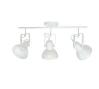 Easylight Lámpara de techo interior DALLAS 56 cm de largo 3xE14 en metal blanco diseño retro ajustable con 3 Focos Aplique techo para salón cocina pasillo