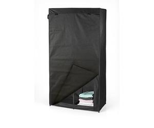 EASYmaxx Armario de Tela Plegable con Cierre de y Barra para Colgar Ropa, Ideal como Armario de Camping o Armario móvil en casa