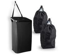 EASYmaxx Botellas de depósito de 80 l, incluye gancho para puerta y 2 bolsas de transporte extraíbles, para almacenamiento de botellas de vidrio y vacíos, para cocina y mucho más