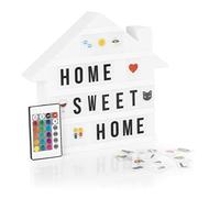 EASYmaxx Caja de luz LED para mensajes de texto personalizados | MegaSet con 150 emojis de colores y 173 letras, números y símbolos intercambiables [Casa]