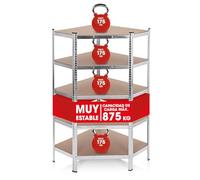 EASYmaxx estante esquinero resistente 180x90x40 cm | 875 kg de capacidad de carga, 175 kg por nivel | Estante y banco de trabajo | Estante de bodega Estante de almacenamiento con 5 estantes ajustables