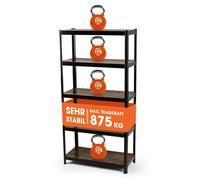 EASYmaxx Estantería de pie de diseño Industrial, 180 x 90 x 40 cm, con Capacidad de Carga de 875 kg, estantería de Almacenamiento, 175 kg/Nivel, Elegante estantería, 5 estantes Ajustables para más