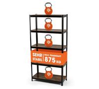 EASYmaxx Estantería de pie de diseño Industrial, 180 x 90 x 40 cm, con Capacidad de Carga de 875 kg, estantería de Almacenamiento, 175 kg/Nivel, Elegante estantería, 5 estantes Ajustables para más